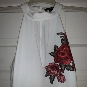 White & Floral Size S Dress